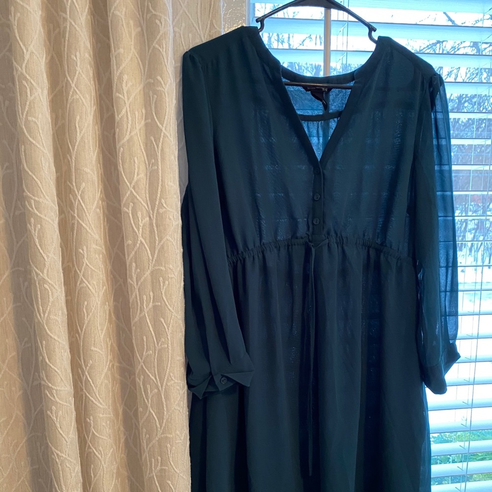 Navy blouse with tie